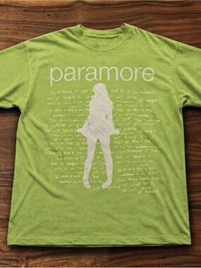 Paramore Band Tee Green Graphic T-Shirt Y2K Alternative Rock Music